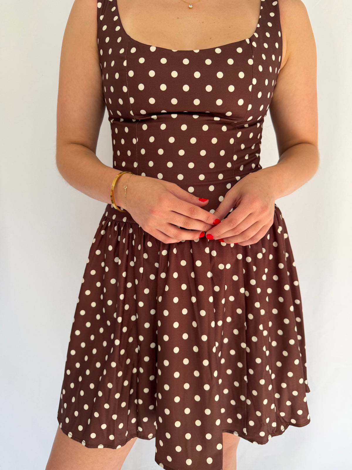 Cocoa Polka Dot Mini Dress