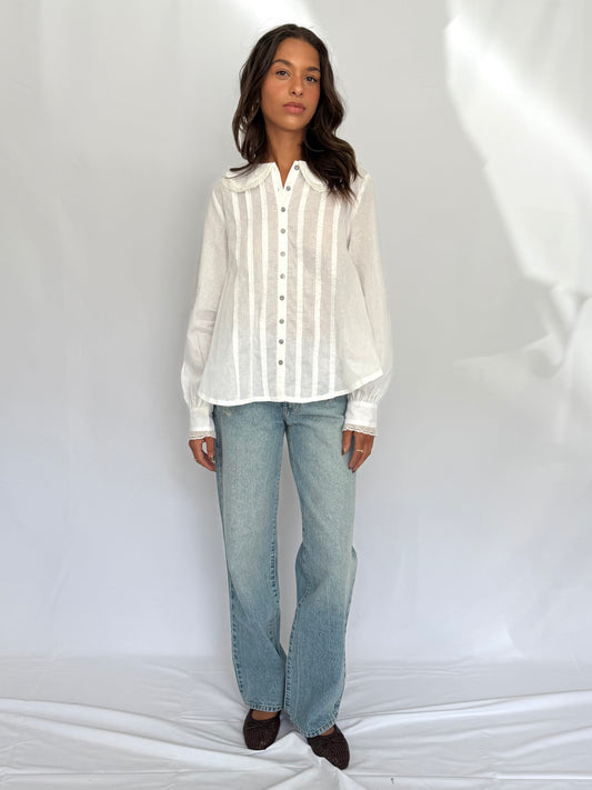 Fran Collar Pin tuck Blouse