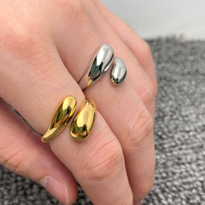 Geometric Ring | gold and silver