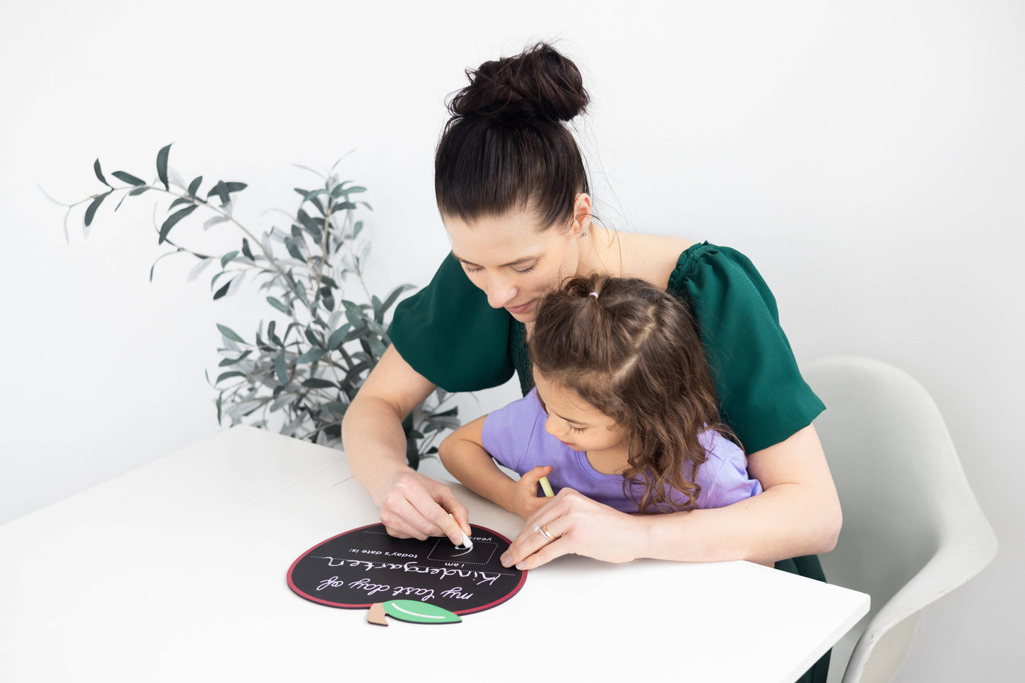 Apple Chalkboard Sign - Reversible for First & Last Day of School