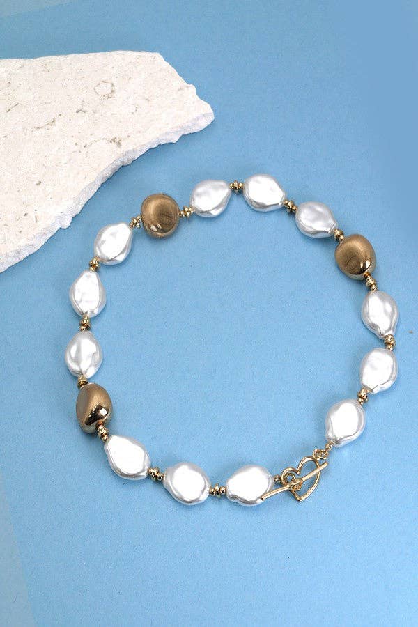 Gold Pearl Necklace