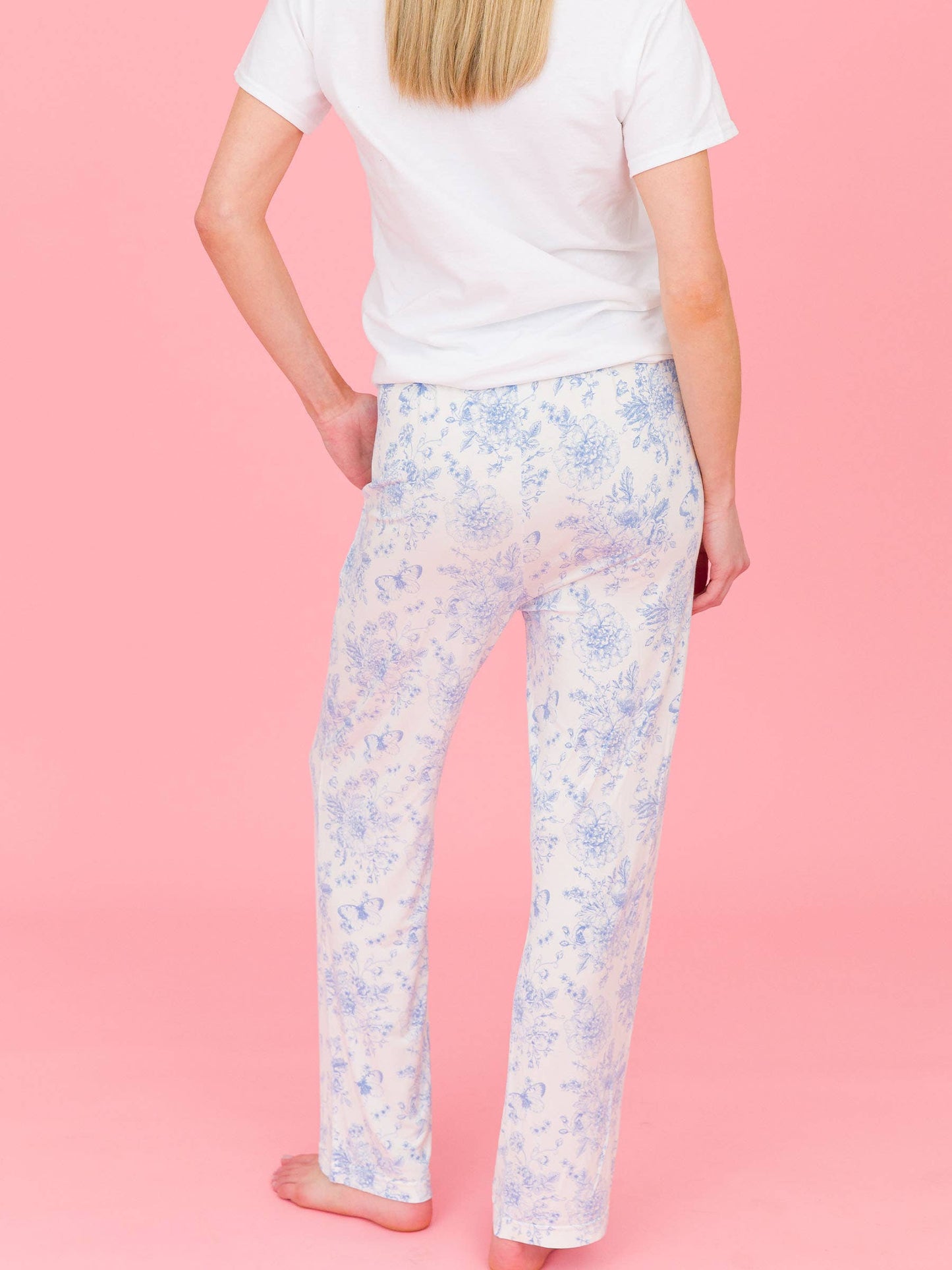 Blue Toile Pajama Pants for Mom
