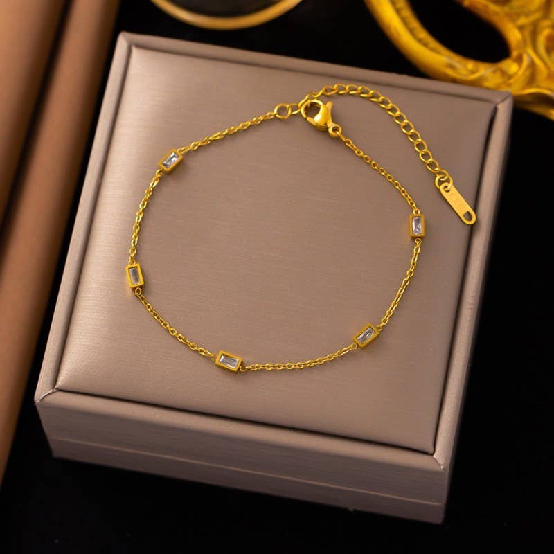 Rectangle Rhinestone Bracelet