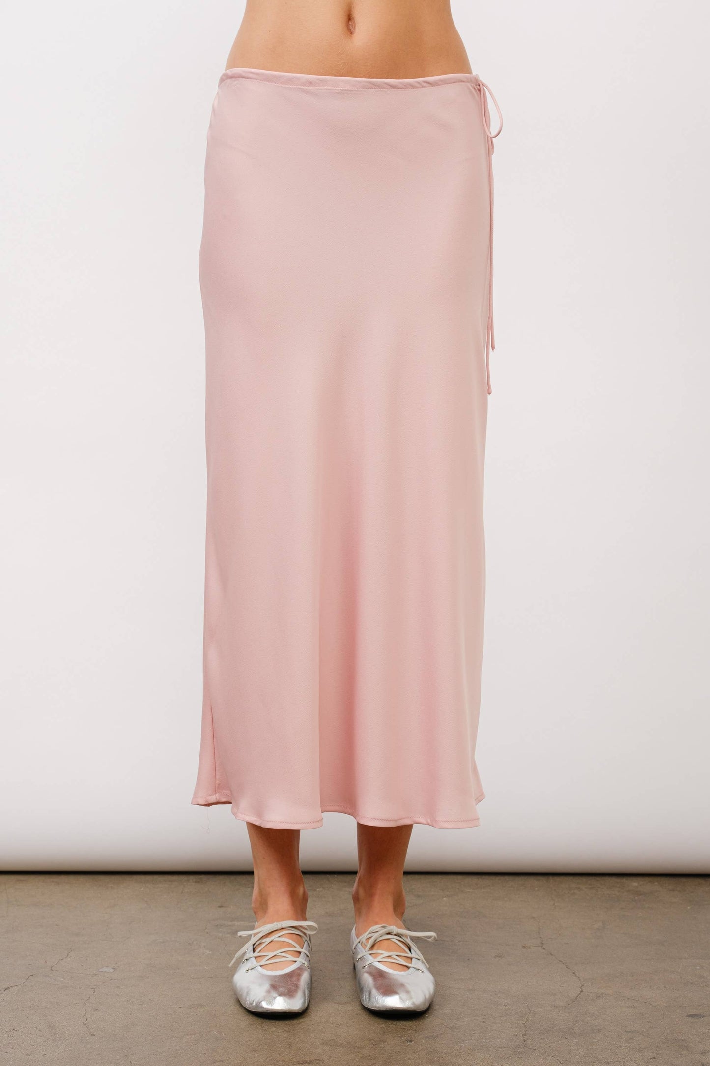 Christy Bias Midi Skirt - Pink Quartz