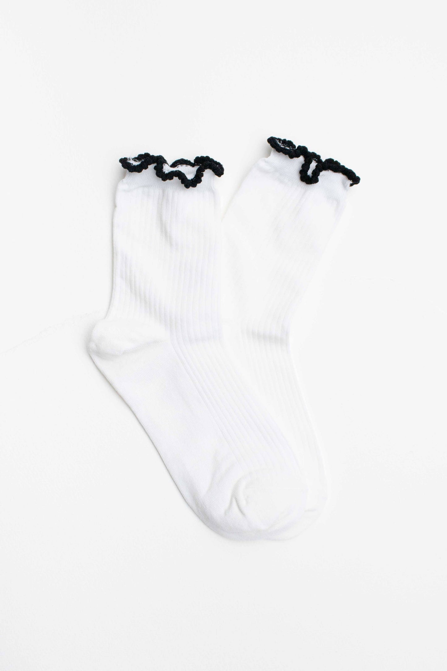 Ruffle Edge Cotton Blend Socks