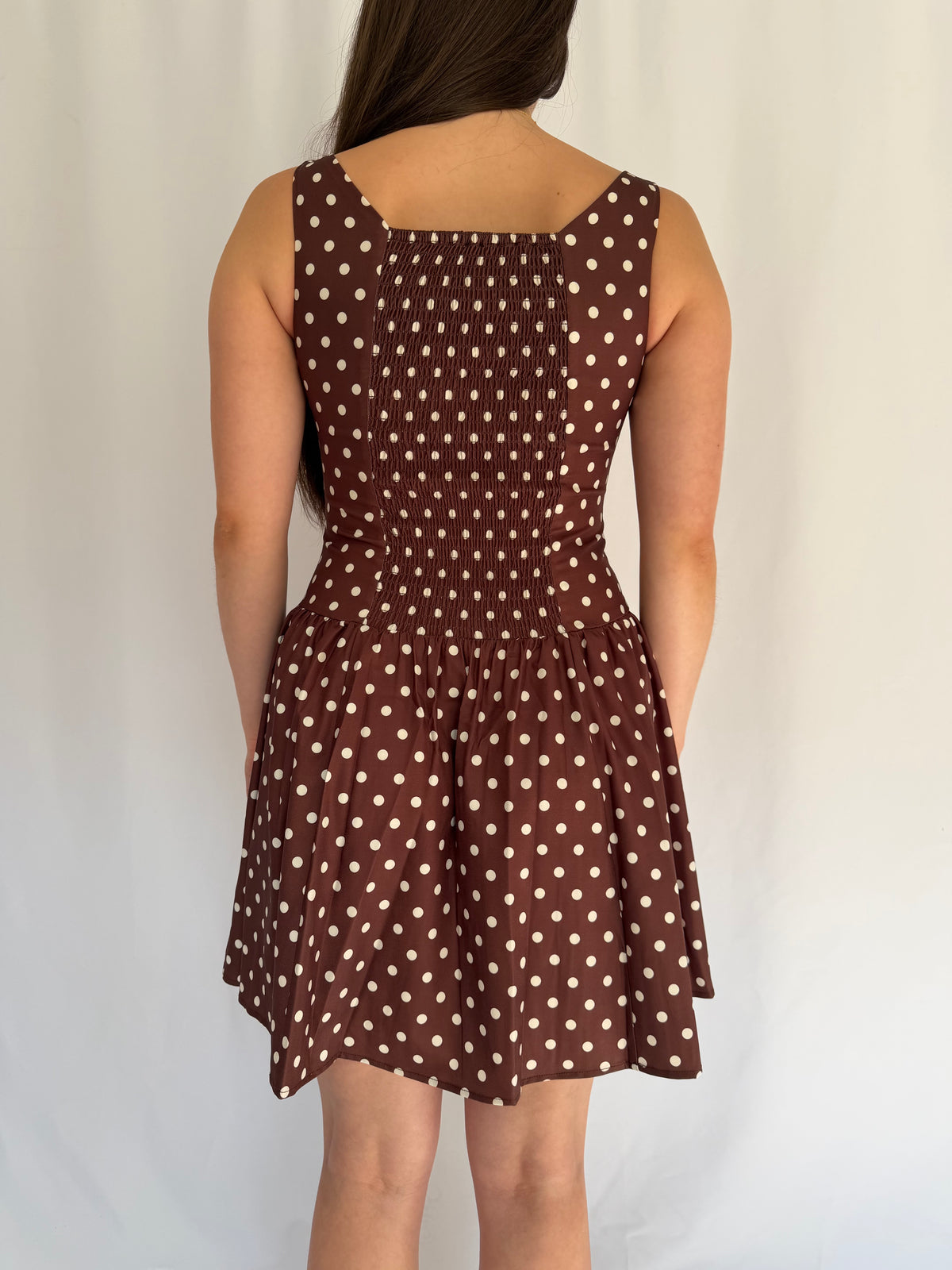 Cocoa Polka Dot Mini Dress
