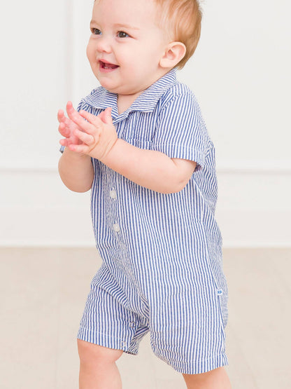 Baby Boys Striped Polo Romper