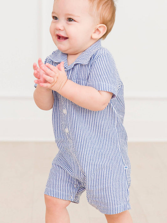 Baby Boys Striped Polo Romper