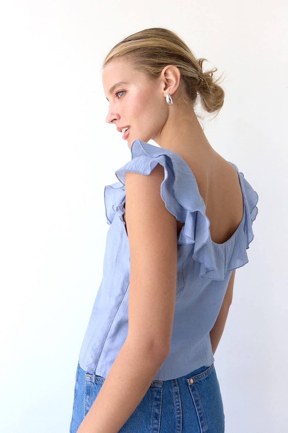 Ruffle Neckline Top