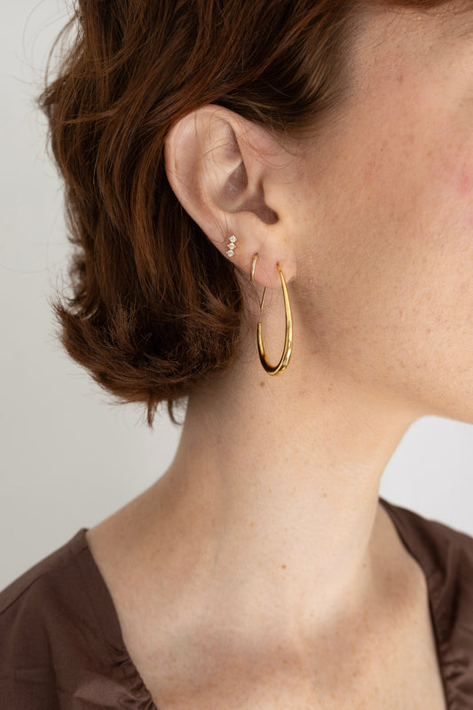 Teardrop Thin Hoops
