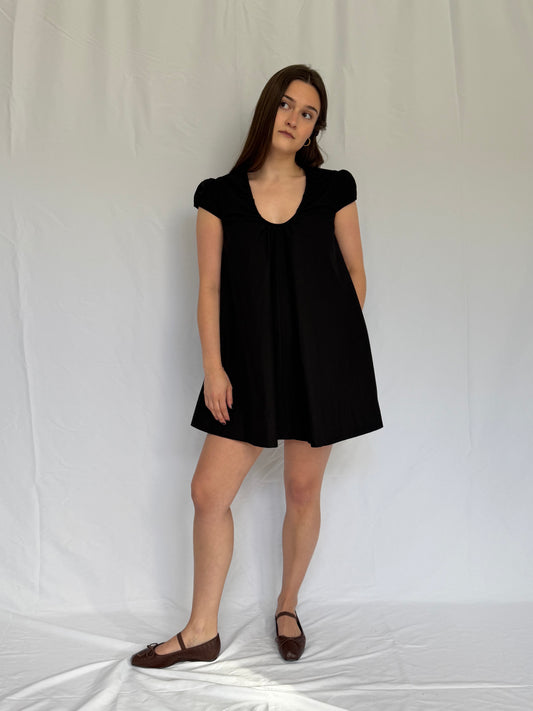 U-Neck Swing Mini Dress