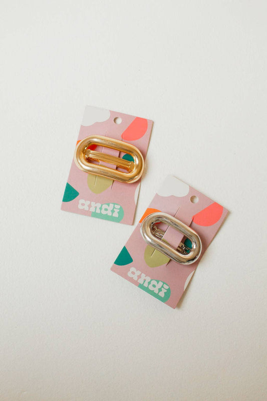 Metal Oval Barrette