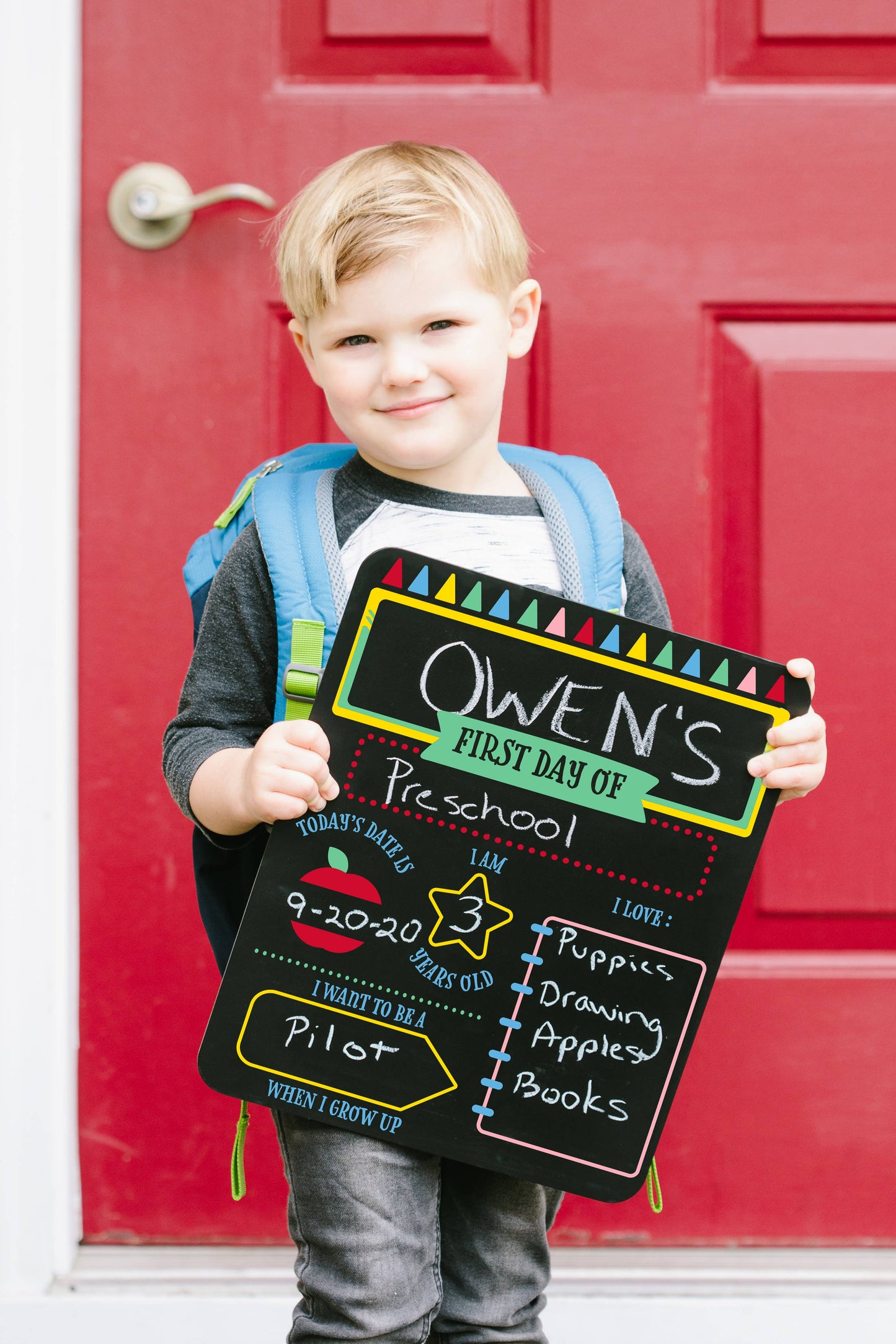 First & Last Day of School Chalkboard Sign