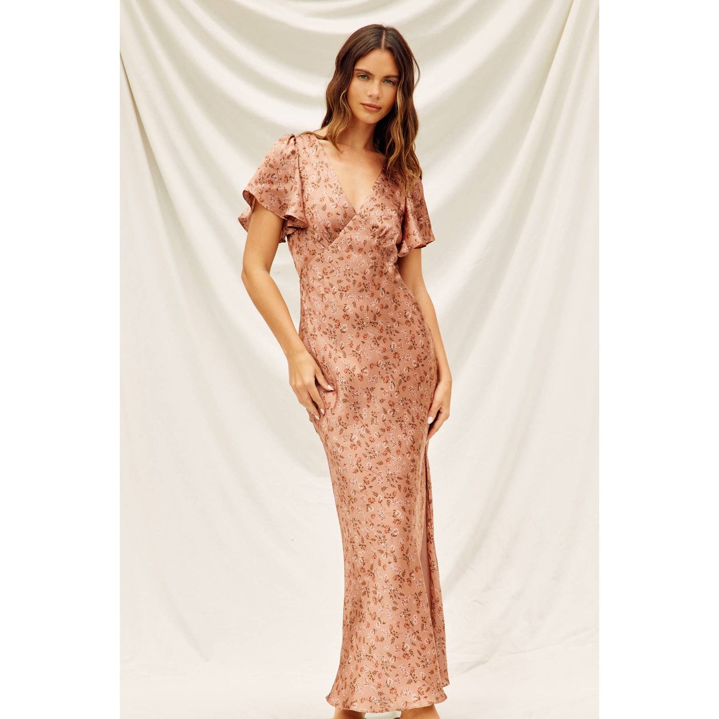 Flutter Sleeve Maxi Dress