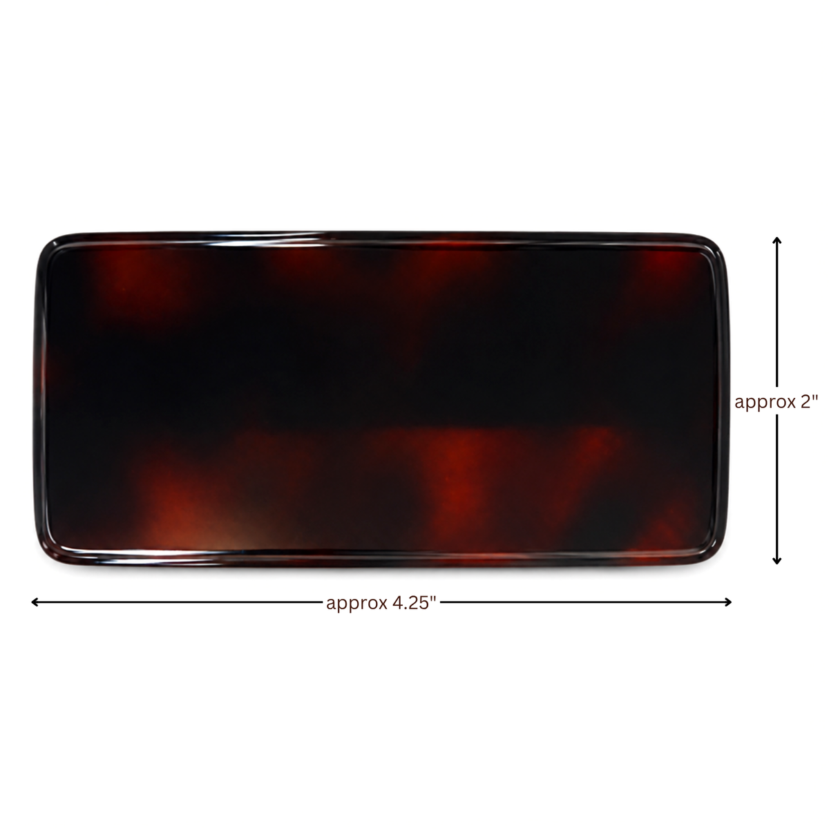 Large Rectangle Tortoise Shell Hair Barrette