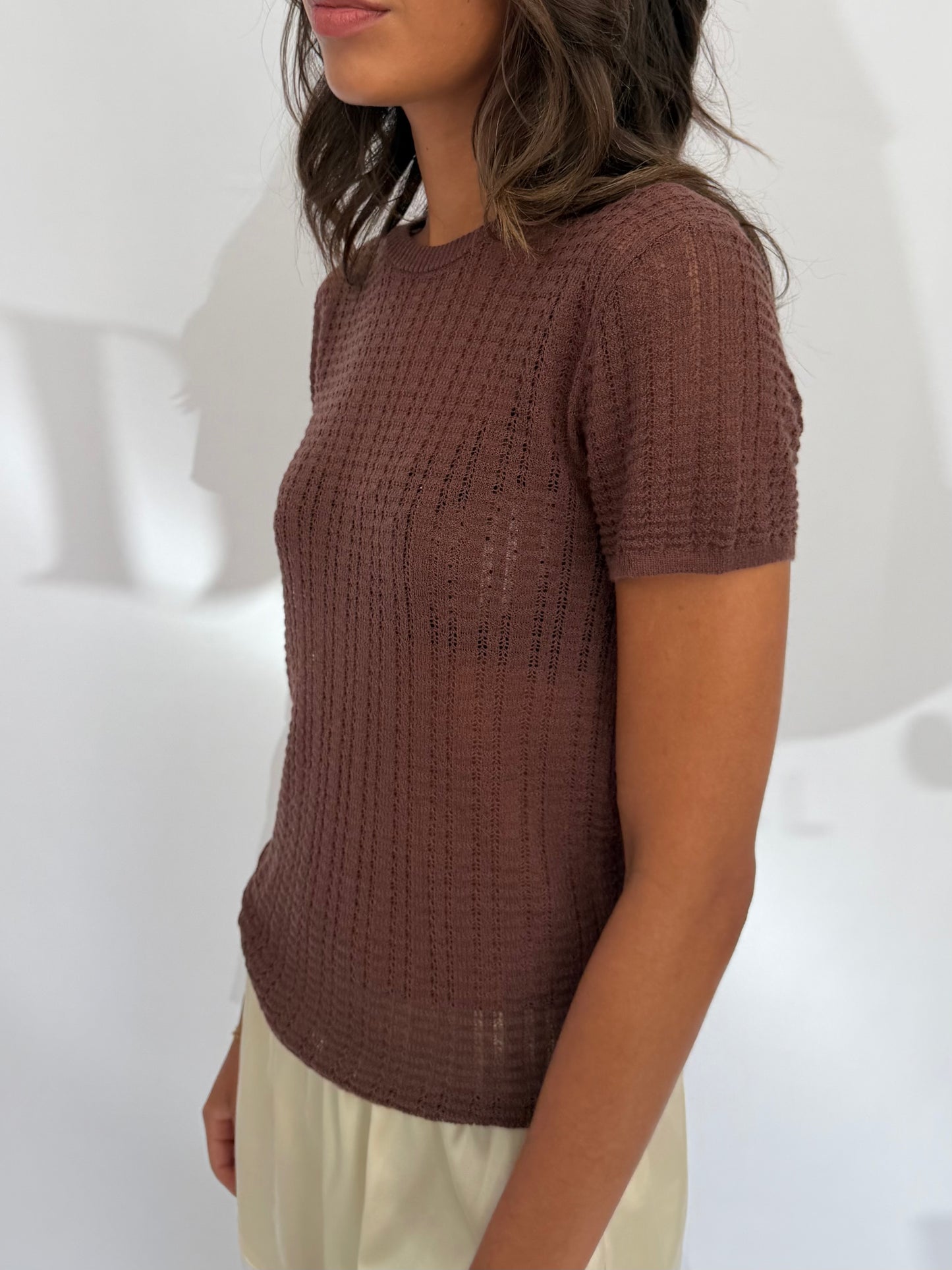 June Pointelle Knit Tee