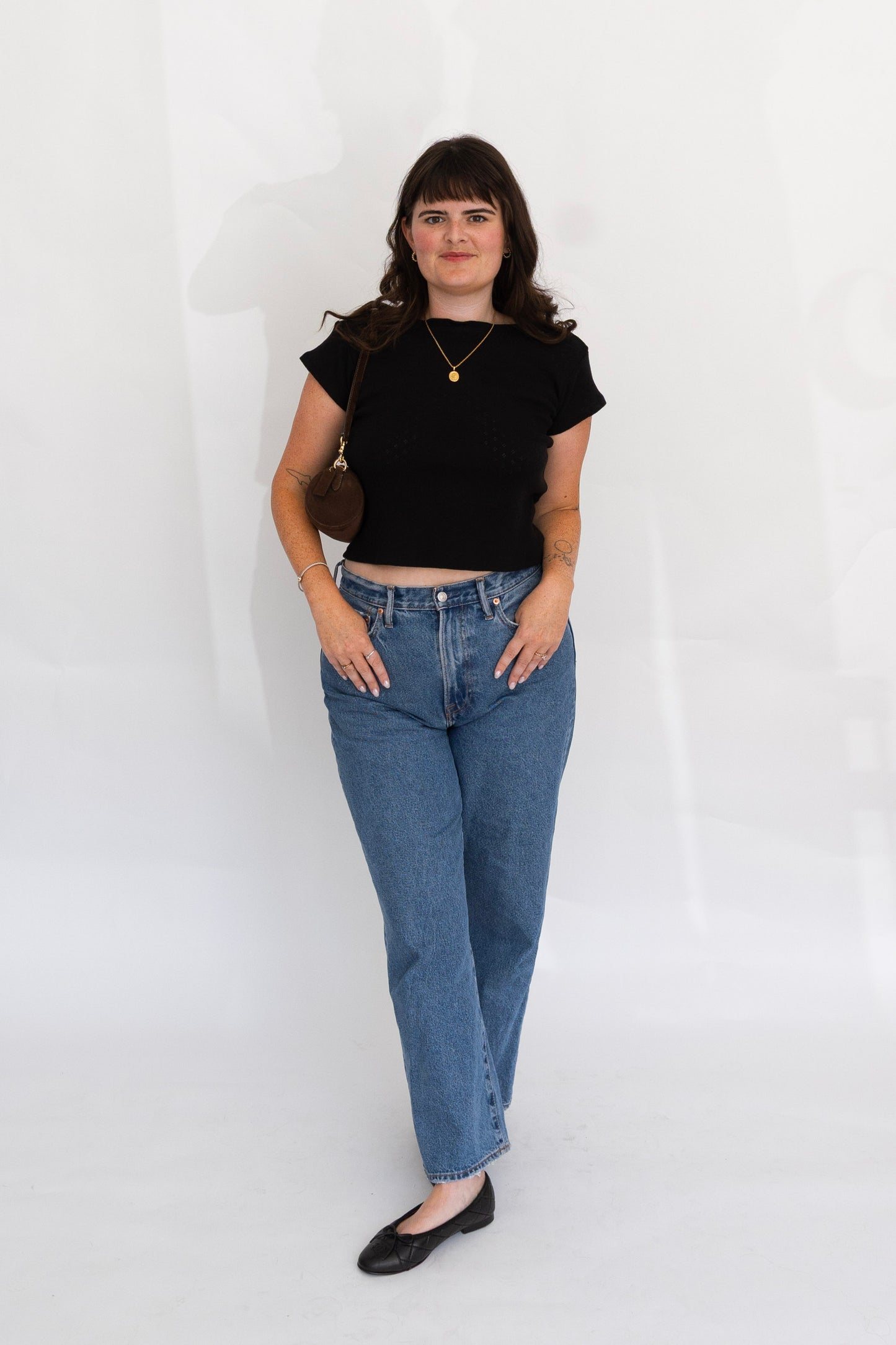 Madeline Baby Tee | Black Pointelle