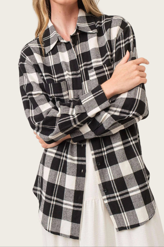 Black & White Flannel Top