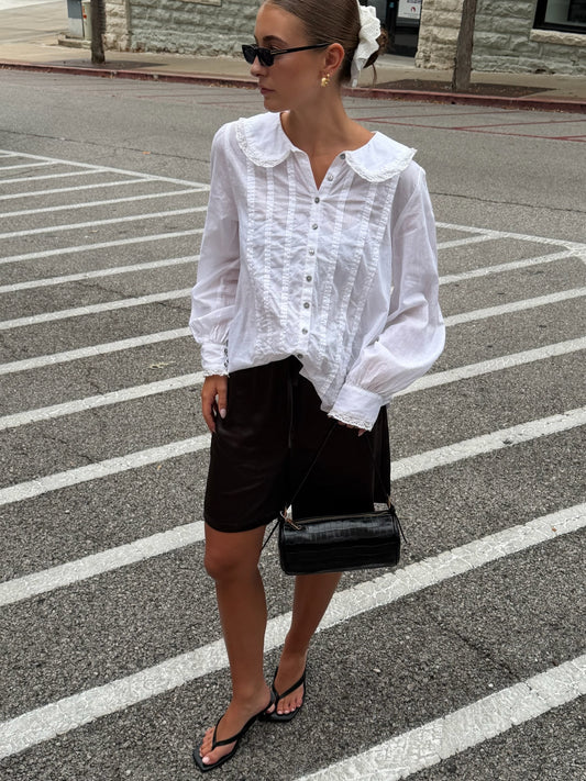 Fran Collar Pin tuck Blouse