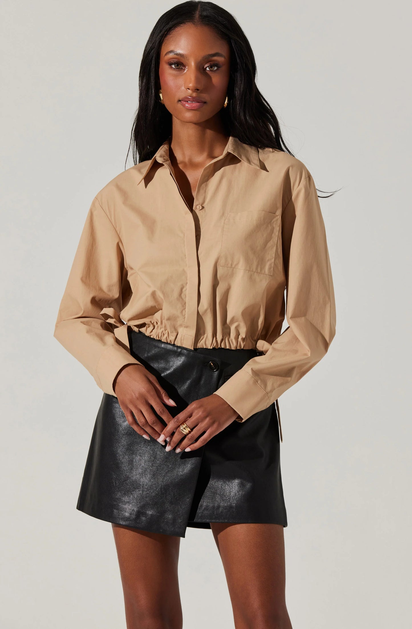 Cyril Cinch Waist Button-Up