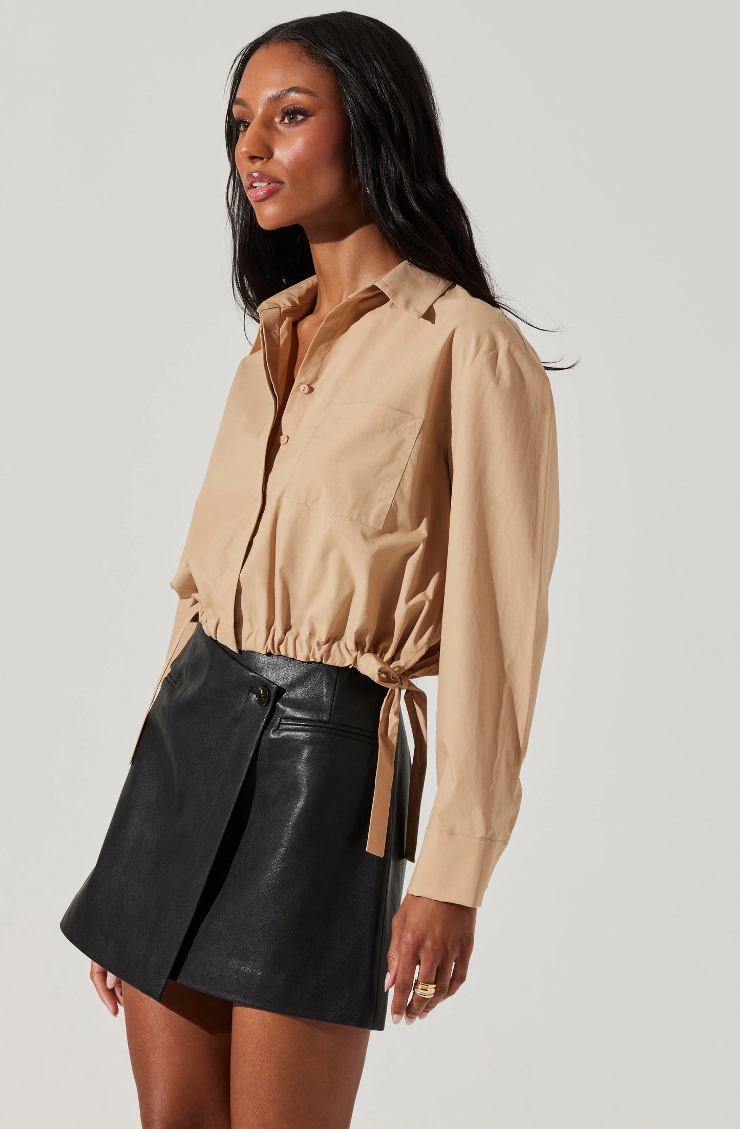 Cyril Cinch Waist Button-Up