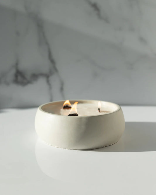 Concrete Wooden Wick Candle