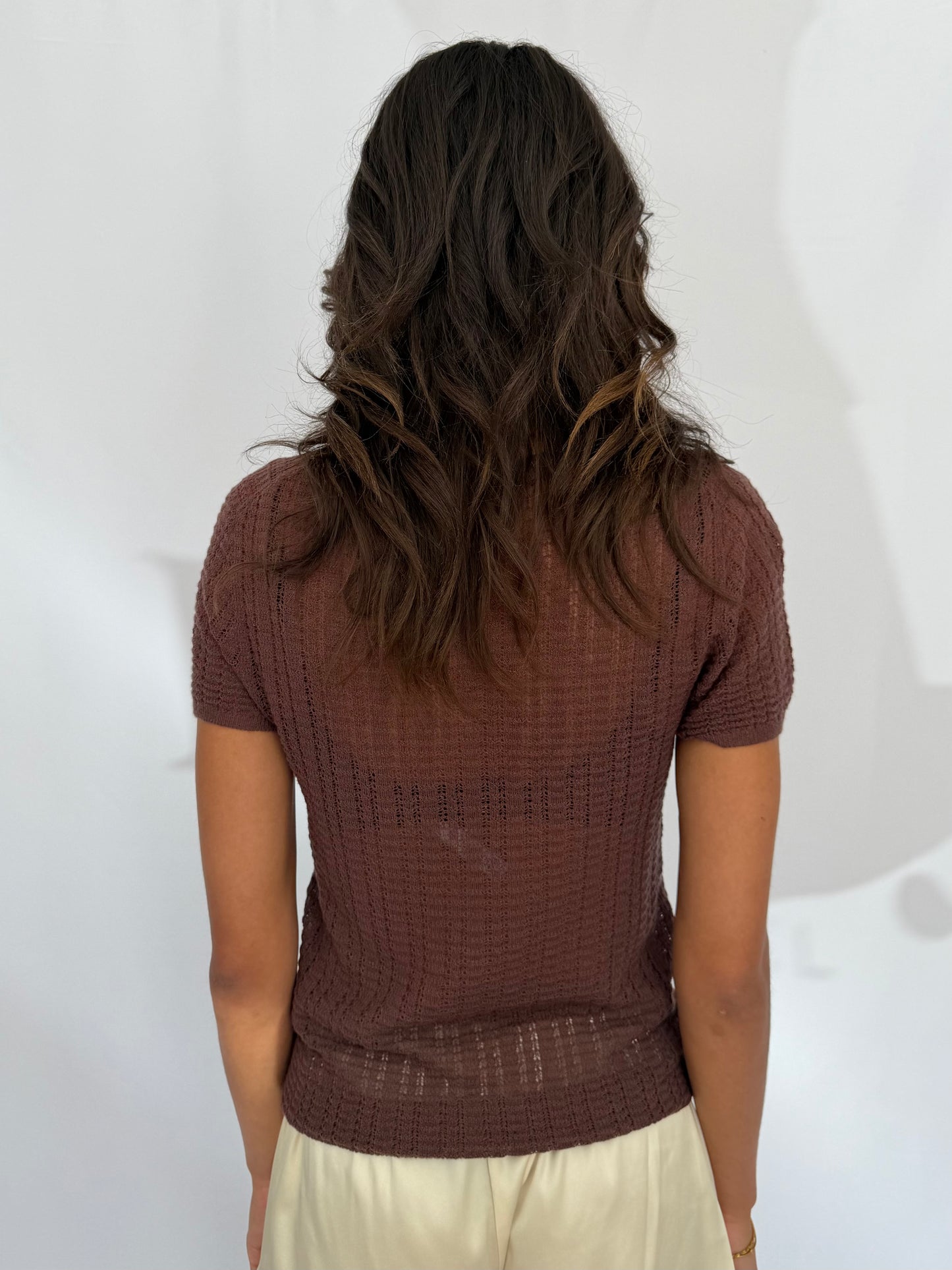 June Pointelle Knit Tee