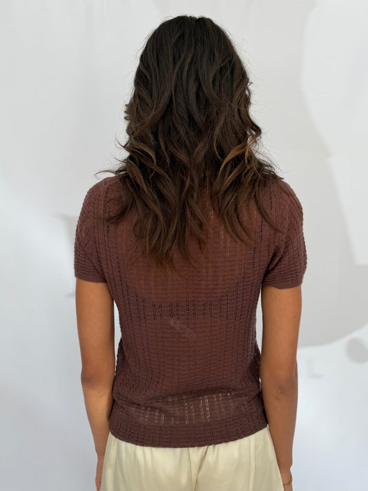 June Pointelle Knit Tee