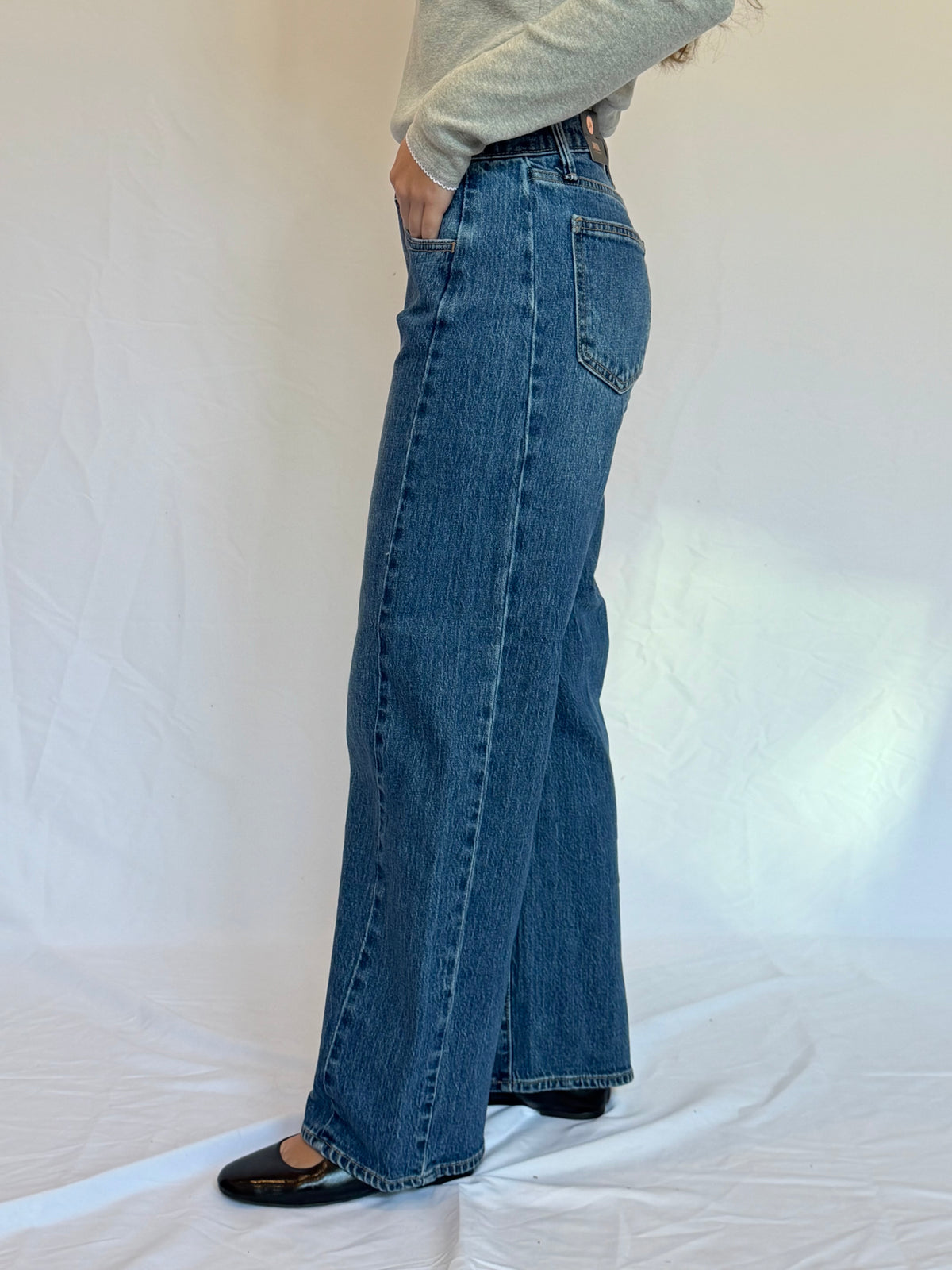 Twisted High Rise Barrel Jean | Dark Wash