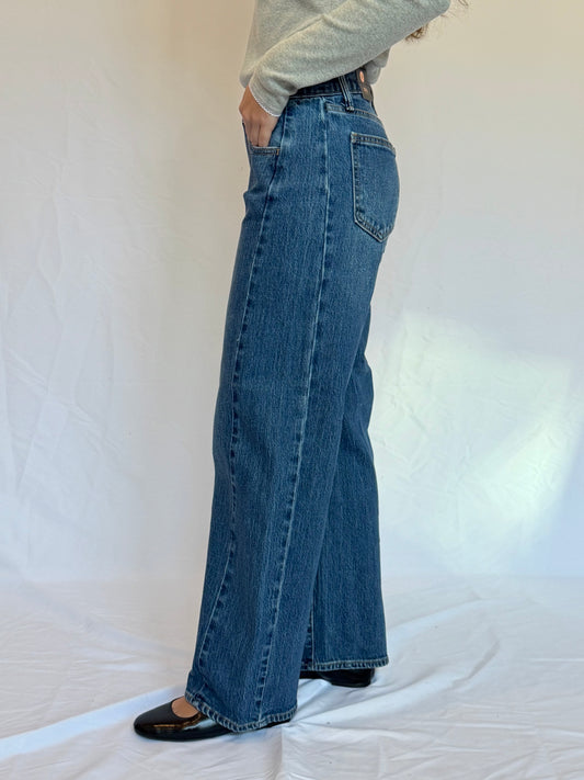 Twisted High Rise Barrel Jean | Dark Wash