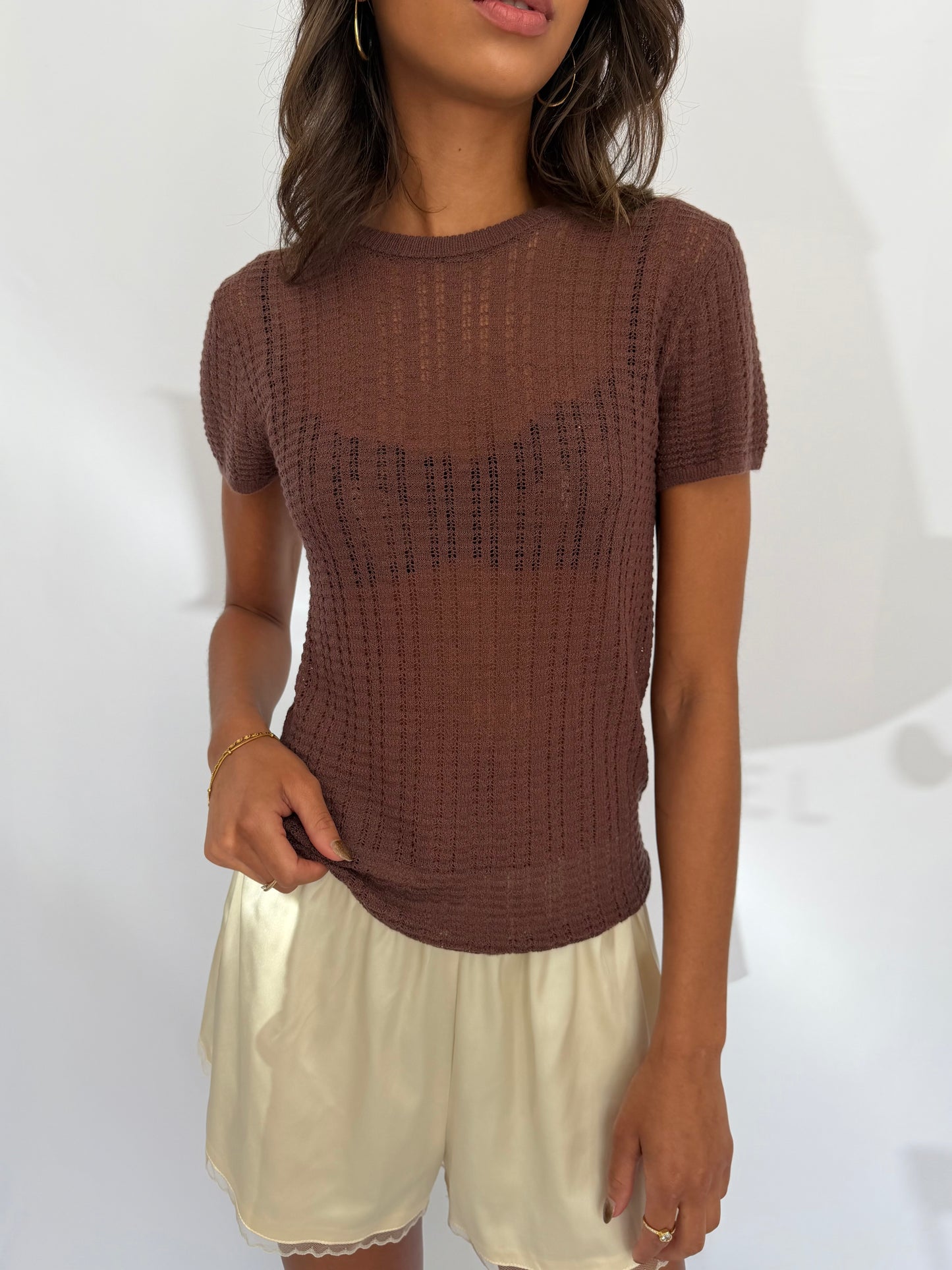 June Pointelle Knit Tee