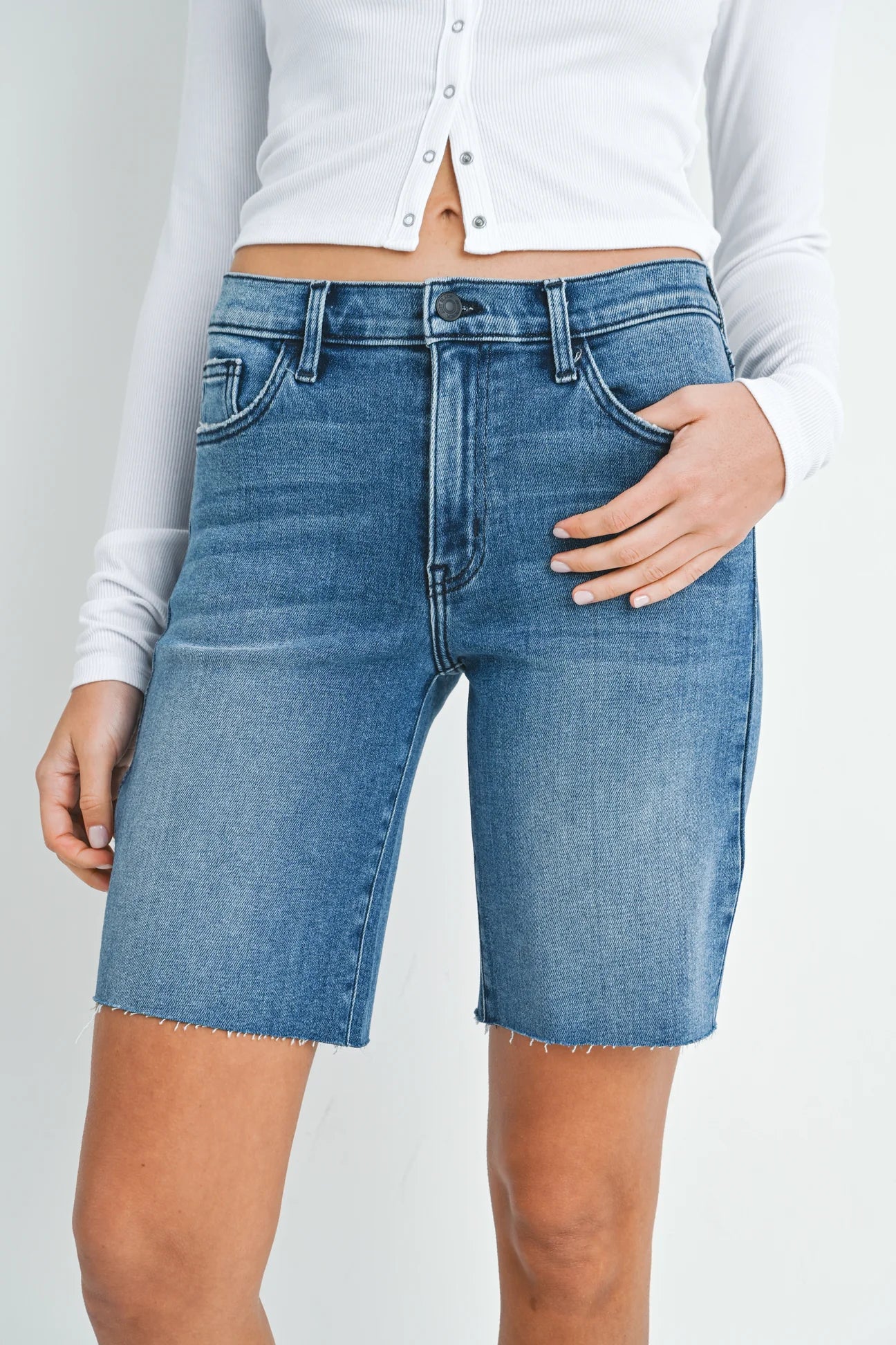 Long Denim Shorts