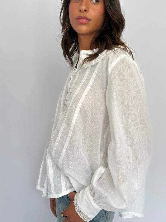 Fran Collar Pin tuck Blouse