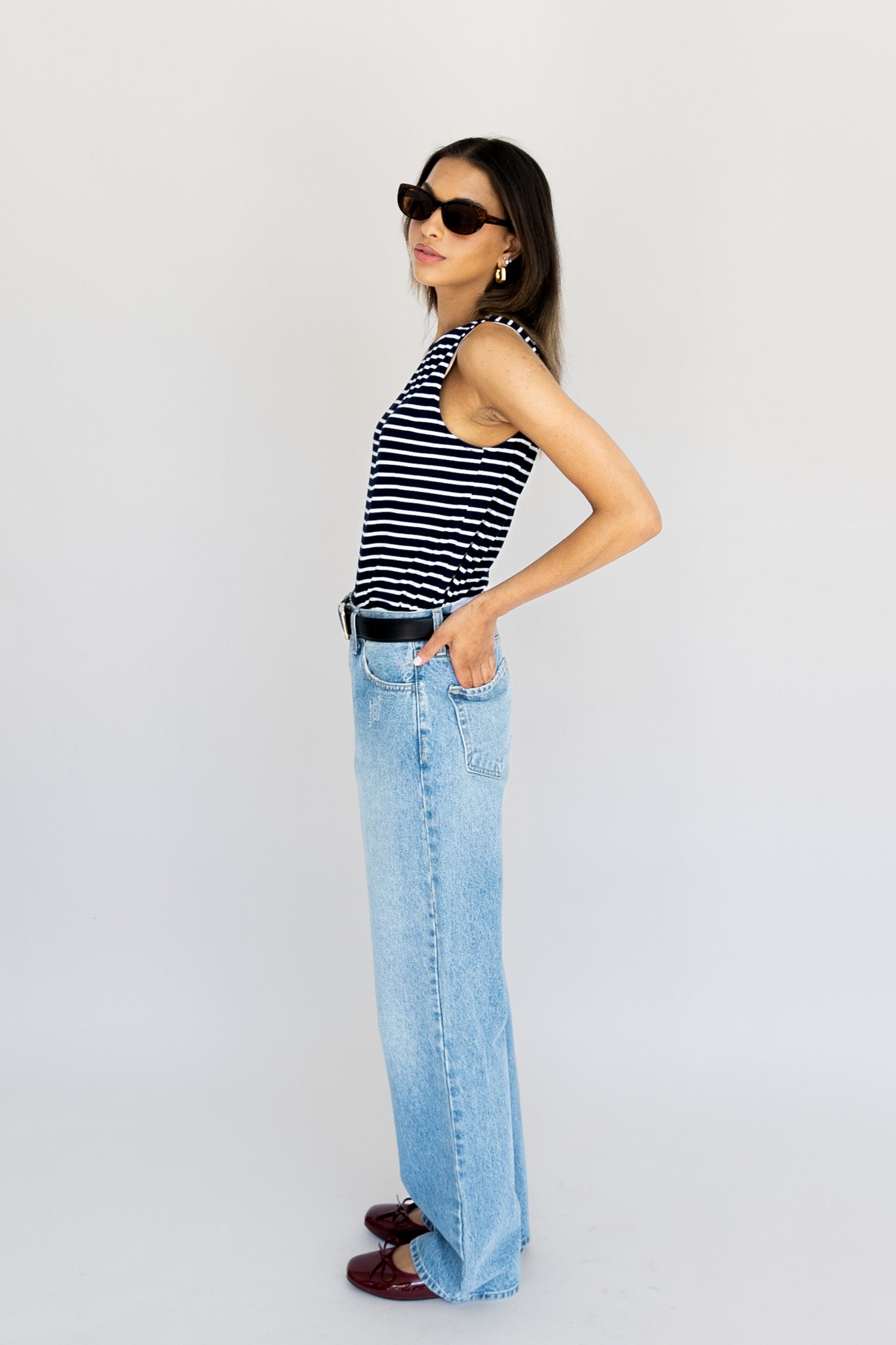 Stripe Boat Neck Tank