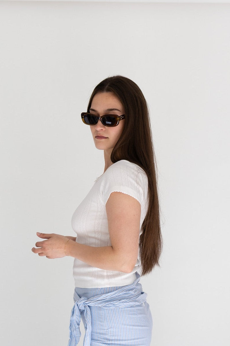 Karla Keyhole Ribbon Top