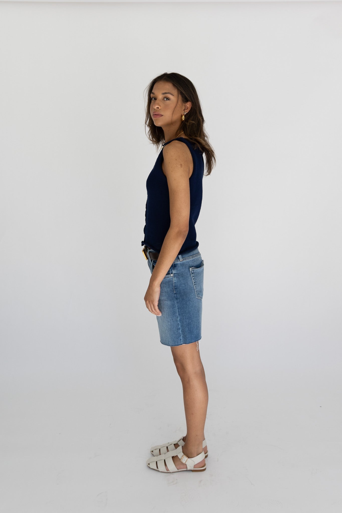 Long Denim Shorts