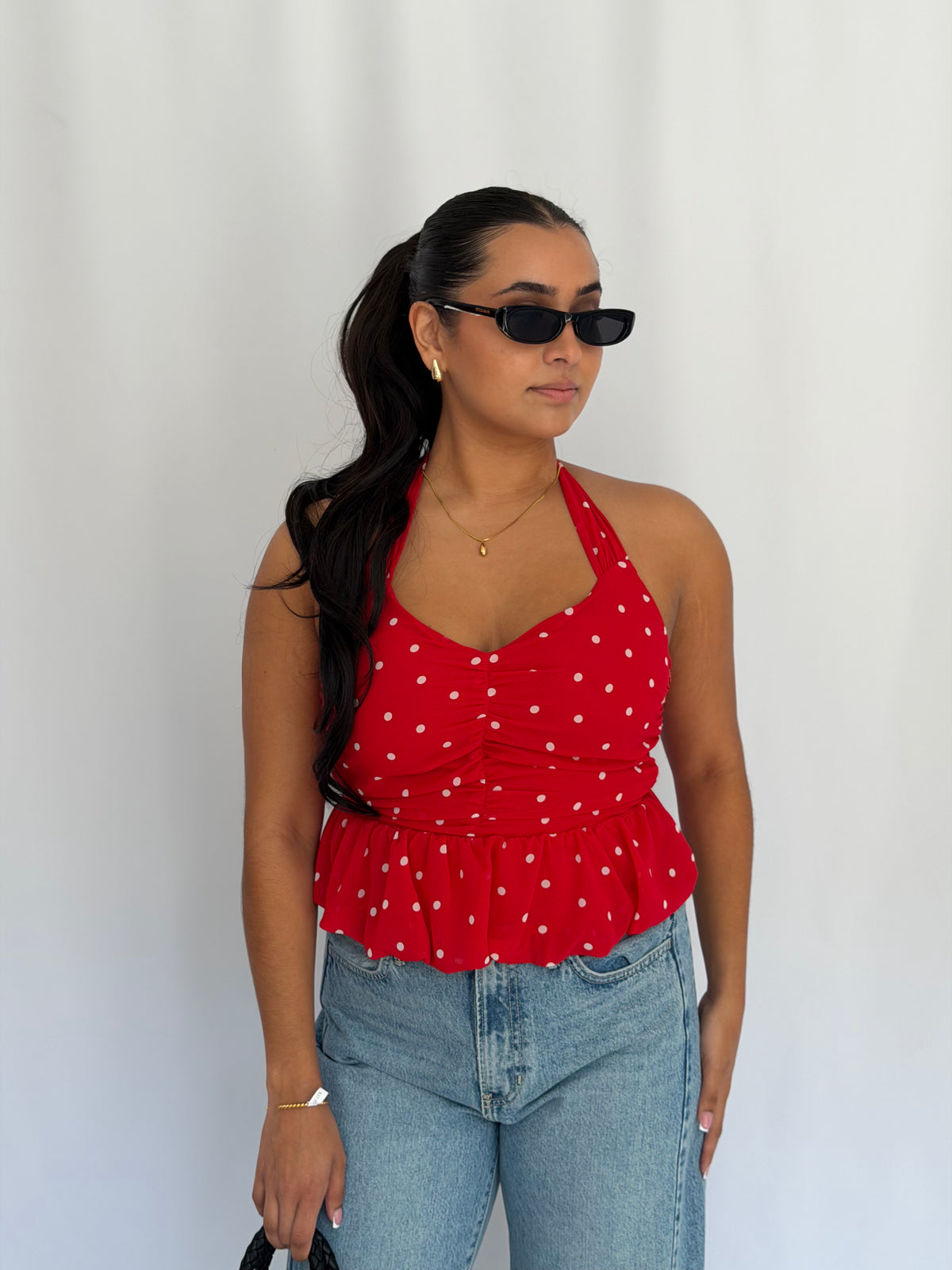 Sweetheart Polka Dot Halter Top