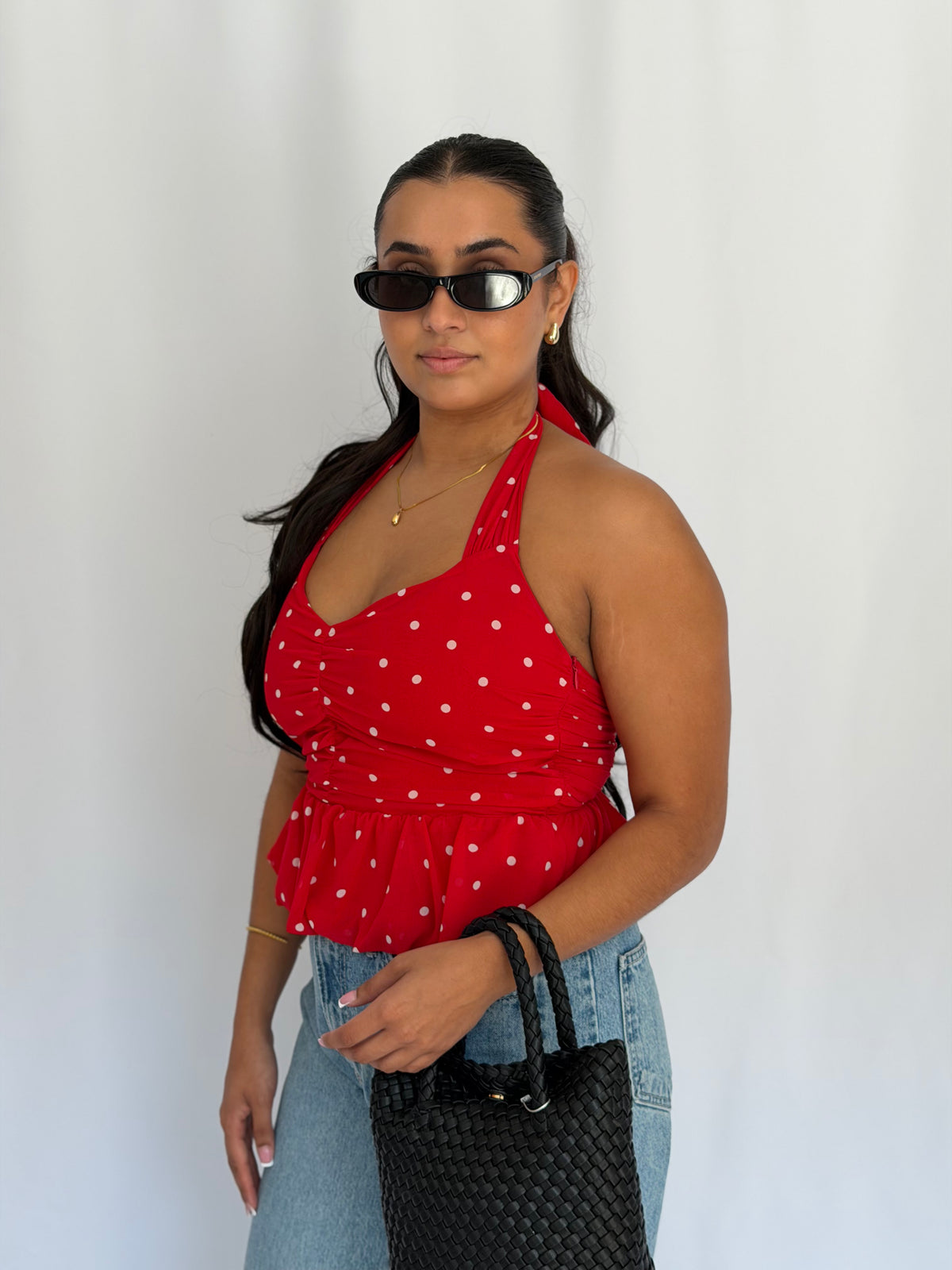 Sweetheart Polka Dot Halter Top