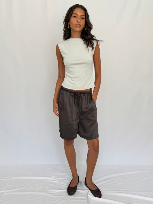 Annalise Long Satin Shorts