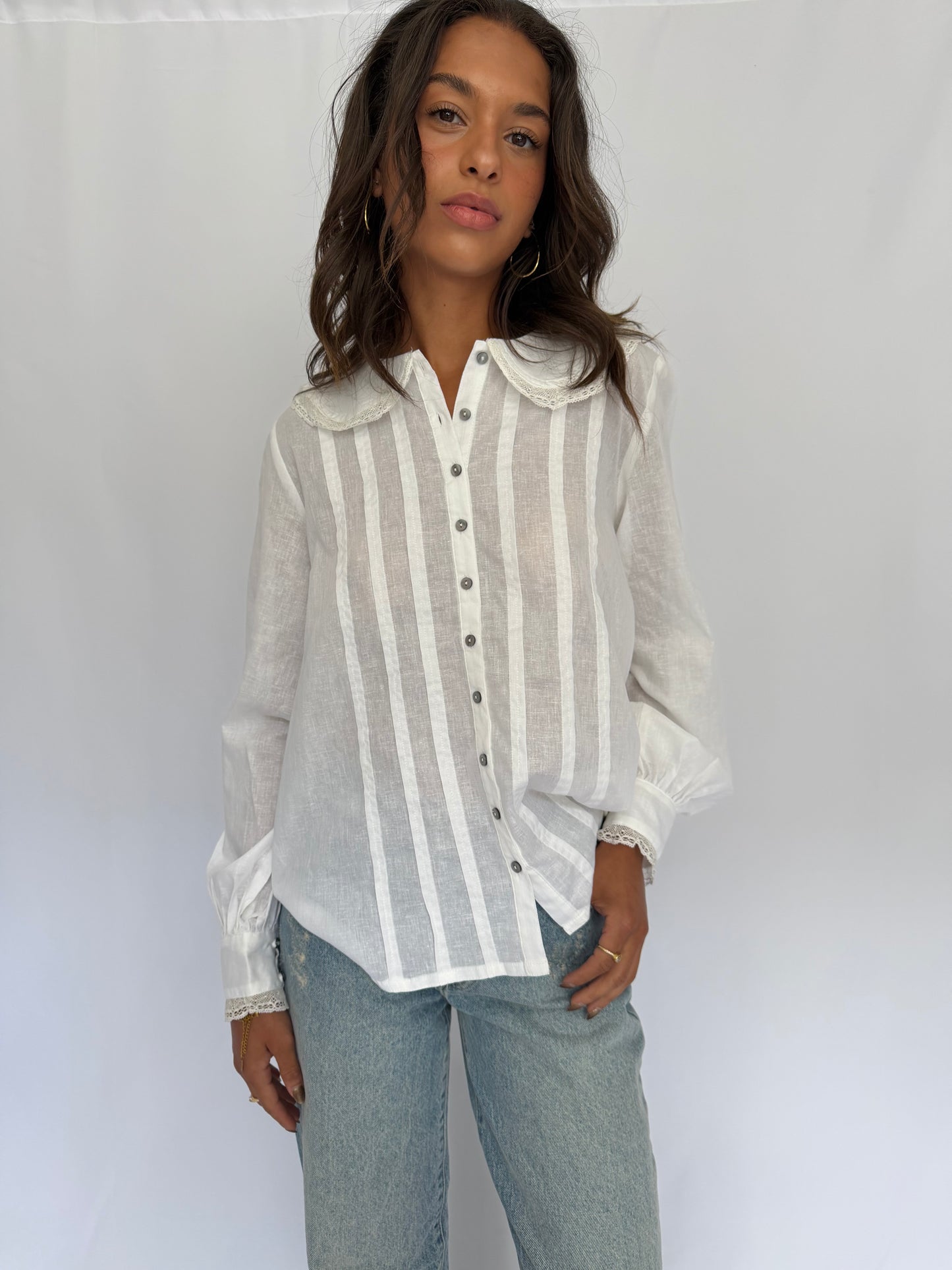 Fran Collar Pin tuck Blouse