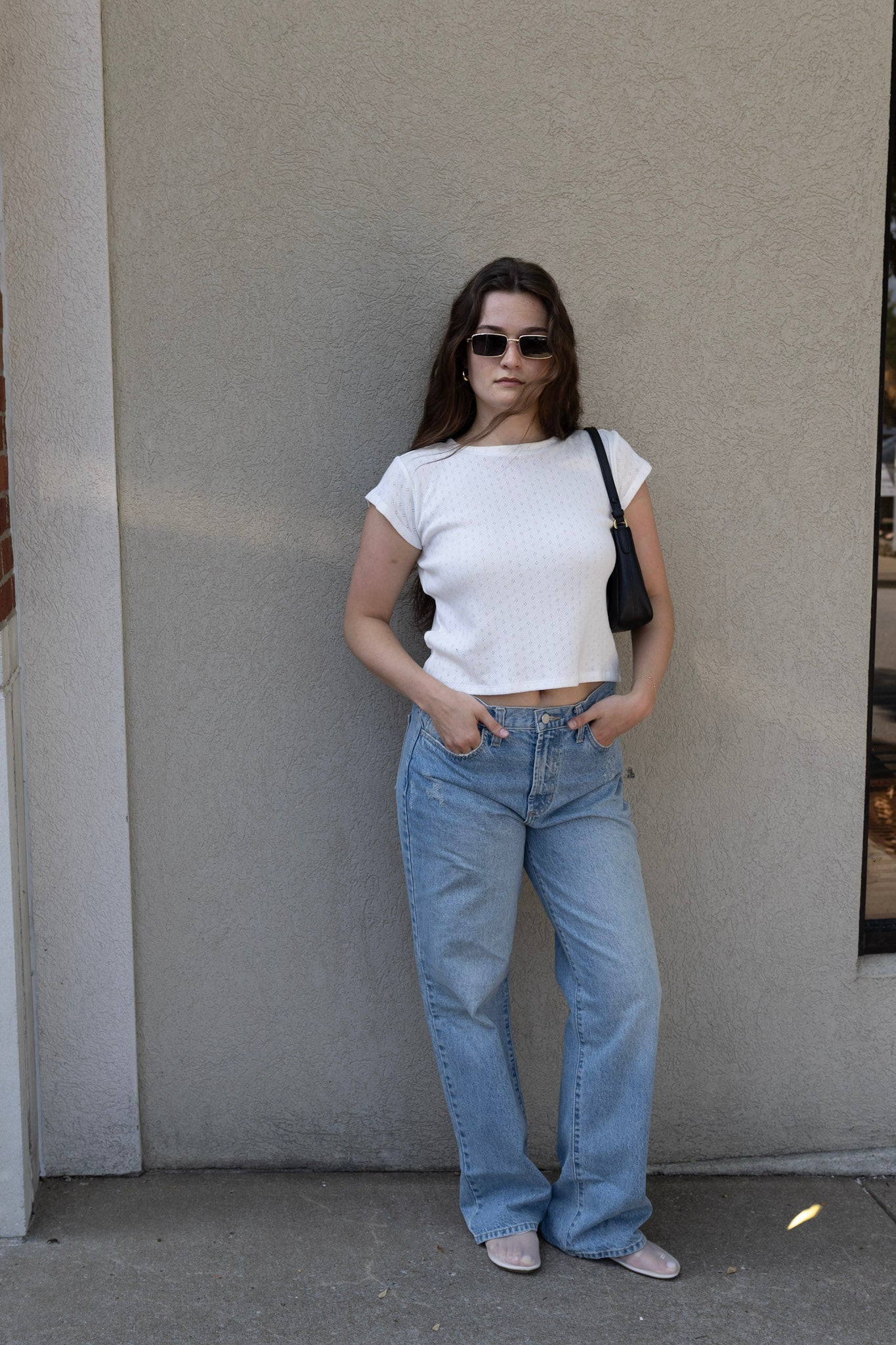 Madeline Baby Tee | White Pointelle