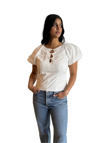 Aine Top | Yellow & White