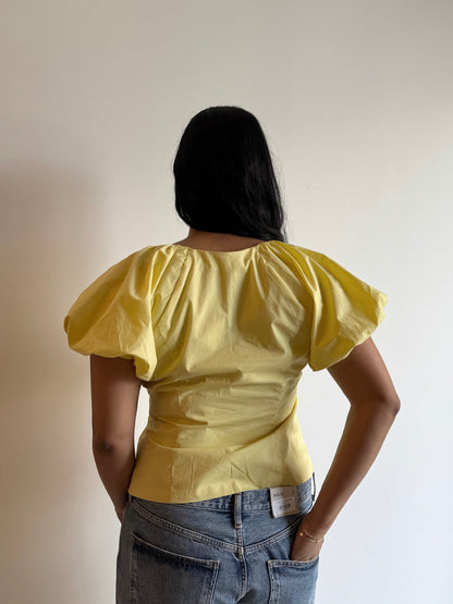 Aine Top | Yellow & White