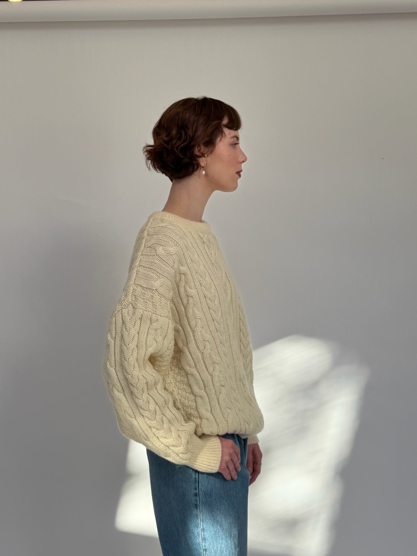 Cream Cable Knit Sweater