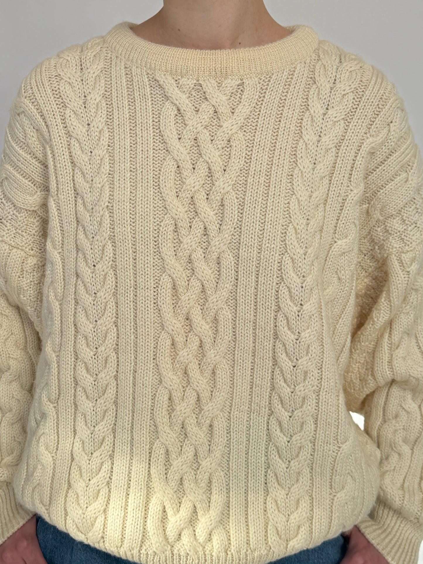 Cream Cable Knit Sweater