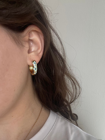 Enamel Hoop Earrings