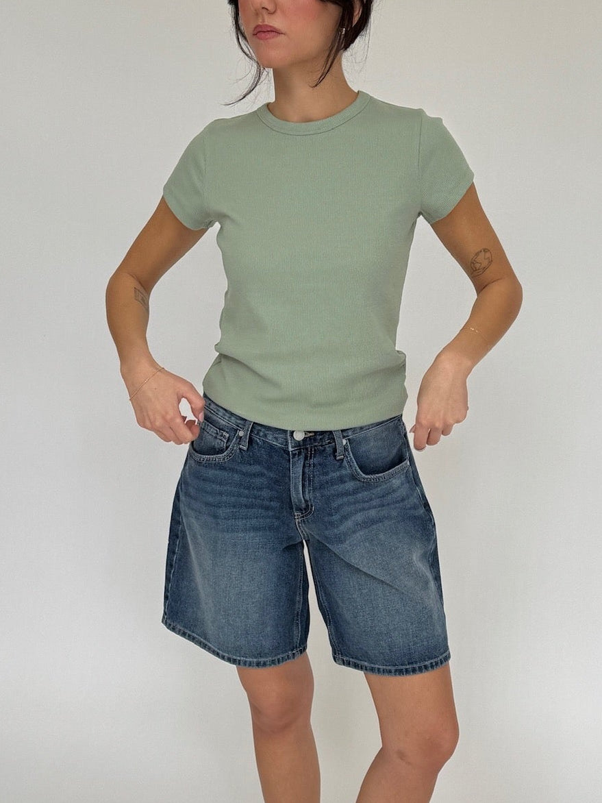 Basic Ribbed Short Sleeve Top