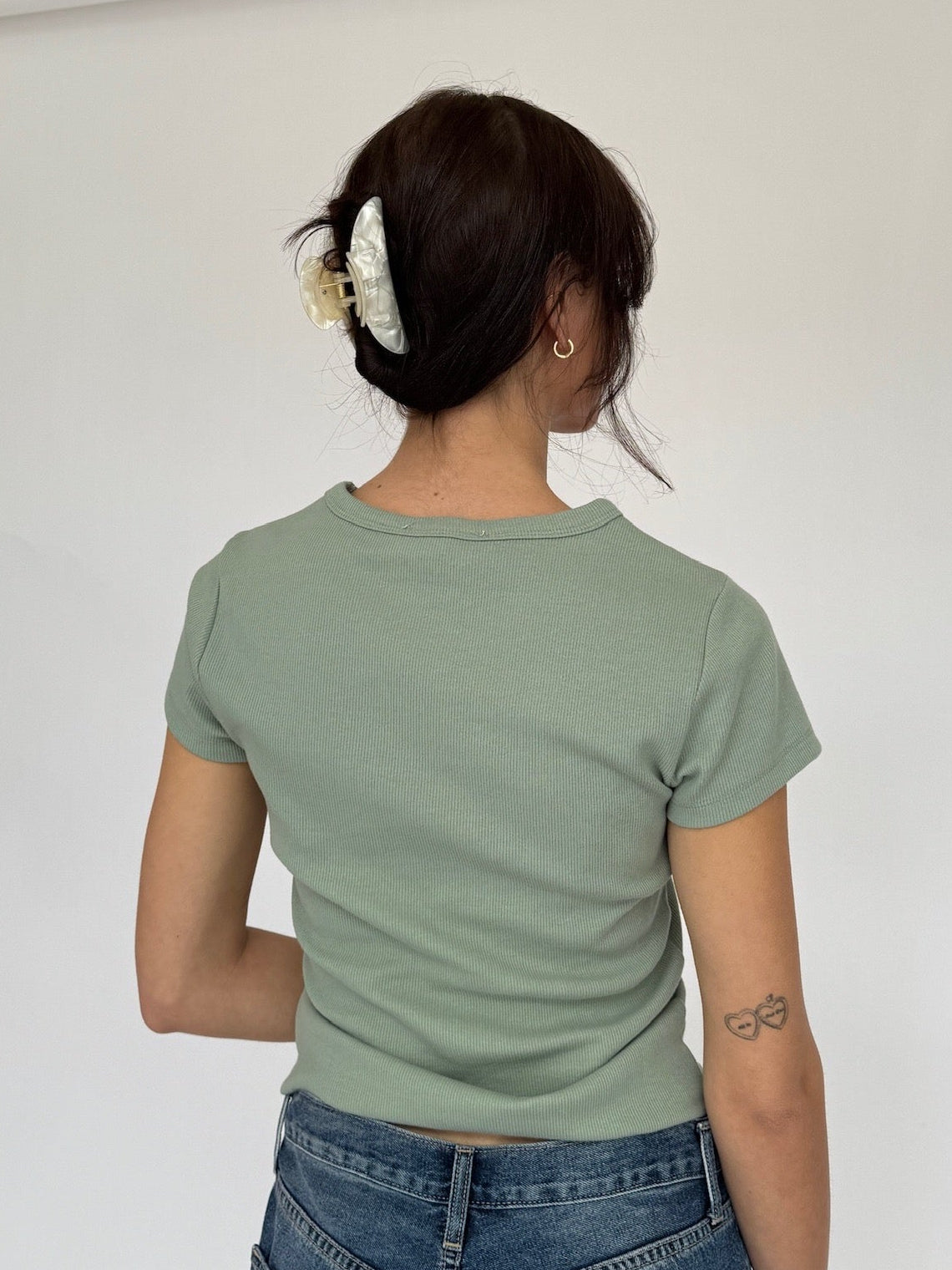 Basic Ribbed Short Sleeve Top