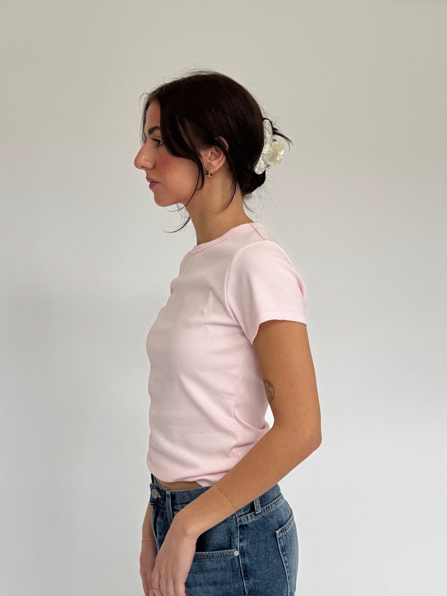 Basic Ribbed Short Sleeve Top