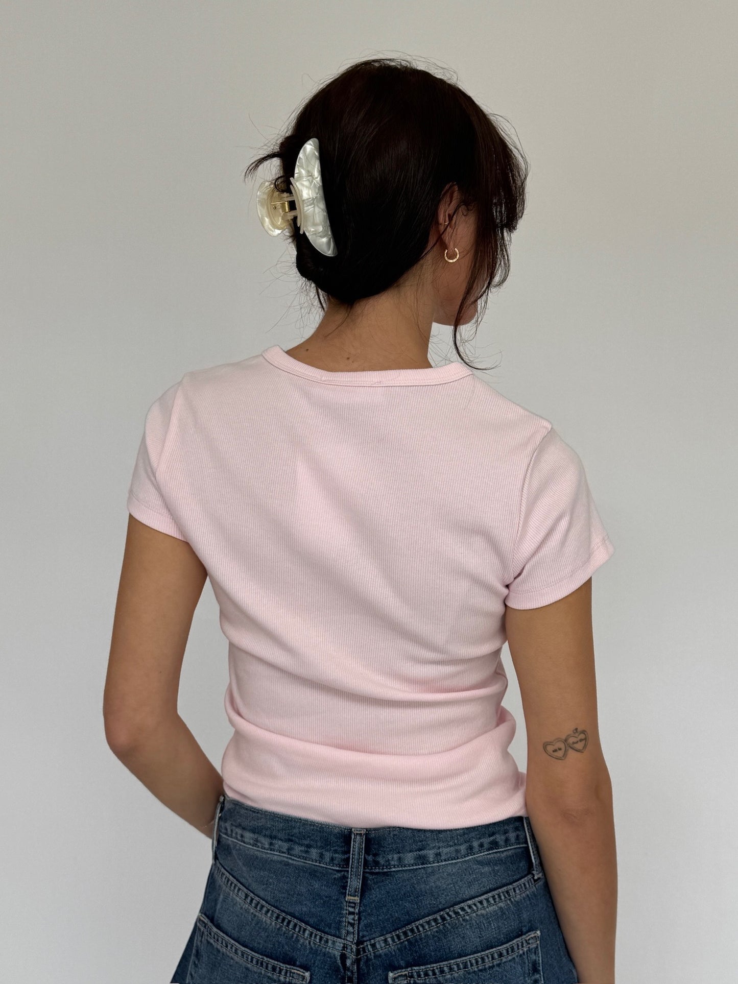 Basic Ribbed Short Sleeve Top